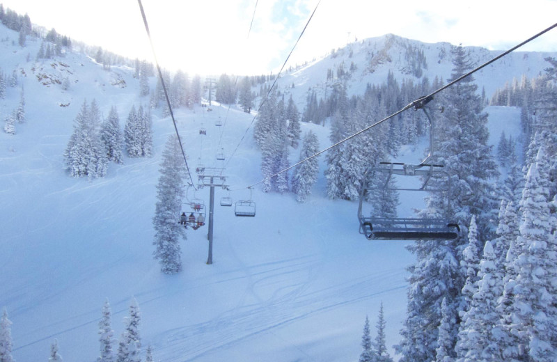 Skiing at Chateau Aprés Lodge.