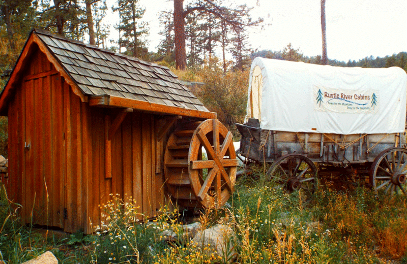 Cabin exterior view of Rustic River Cabins.