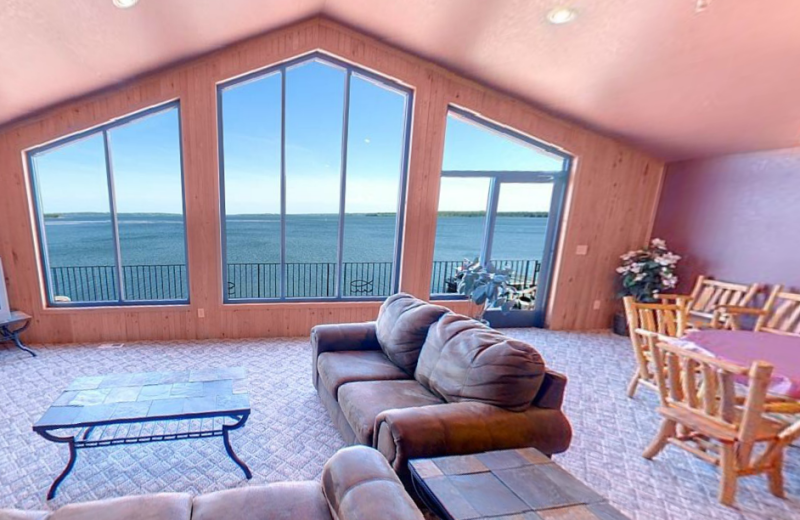 Guest living room at Hiawatha Beach Resort.