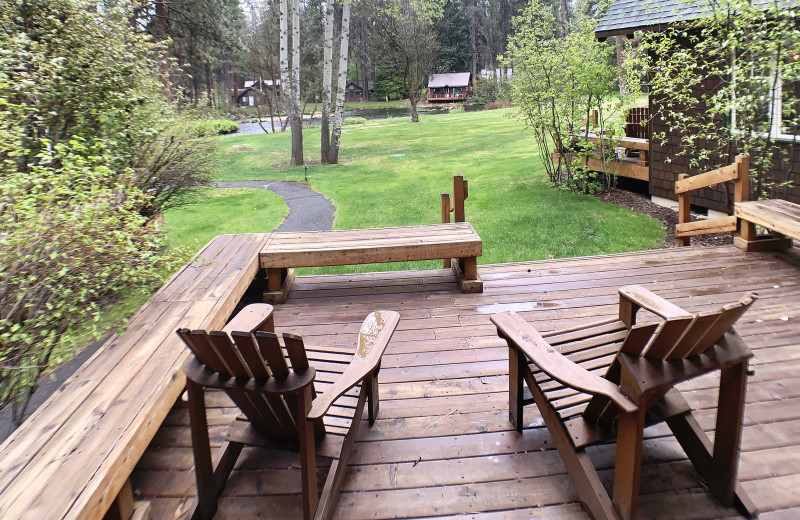 Rental deck at Sisters Vacation Rentals.