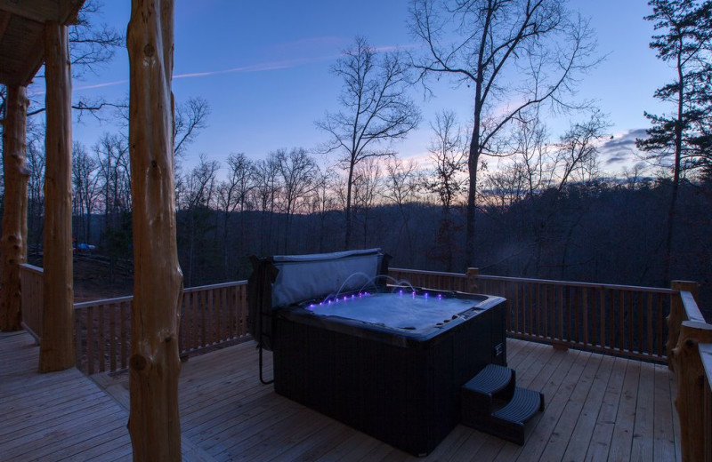 Rental hot tub at Cabin Rentals of Georgia.