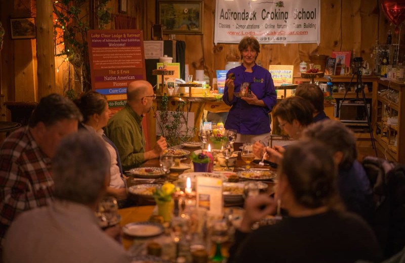 Dining at Lake Clear Lodge & Retreat.