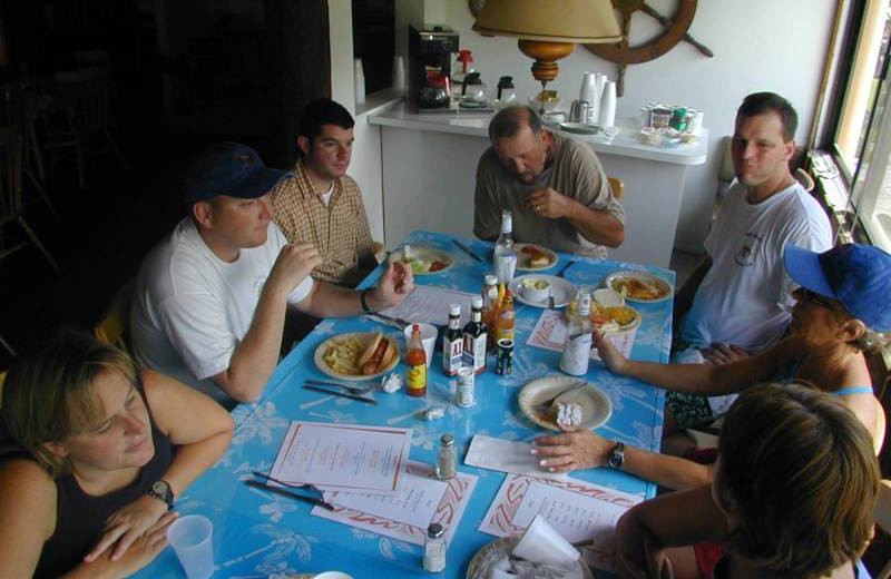 Dining at Orange Hill Beach Inn.