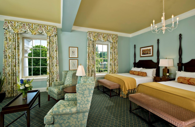 Two queen guest room at The Otesaga Resort Hotel.