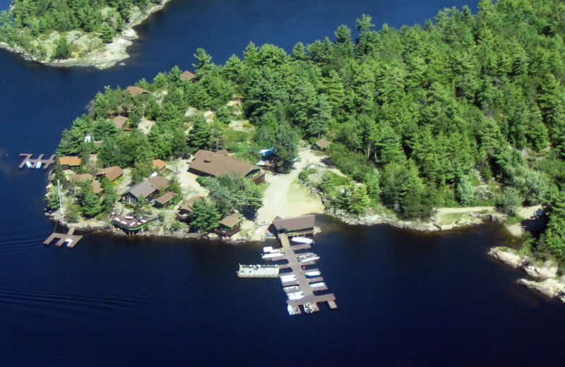 Aerial View of Crane's Lochaven Wilderness Lodge