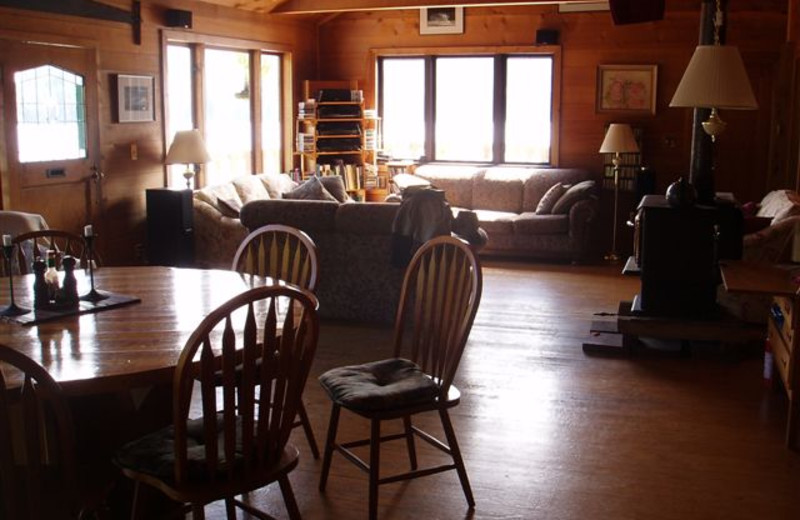 Cabin interior at Blackfish Lodge.