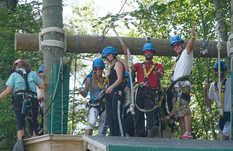 Adventure ropes at Sunapee Harbor Cottages.