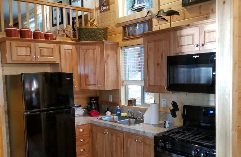 Cabin kitchen at Lake of the Woods Resort.