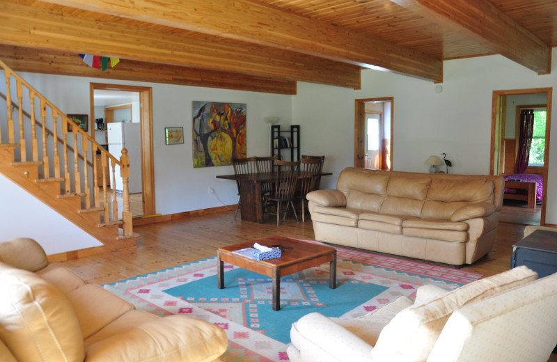 Farmhouse living room at Cabot Shores Wilderness Resort.