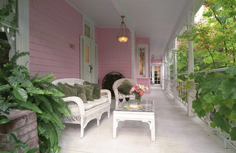 Porch view at Pink Mansion.