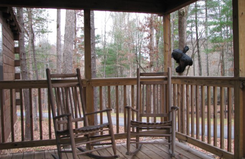 Cabin deck at Copperhead Lodge.