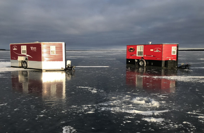 Ice fishing at Vacationland Resort.