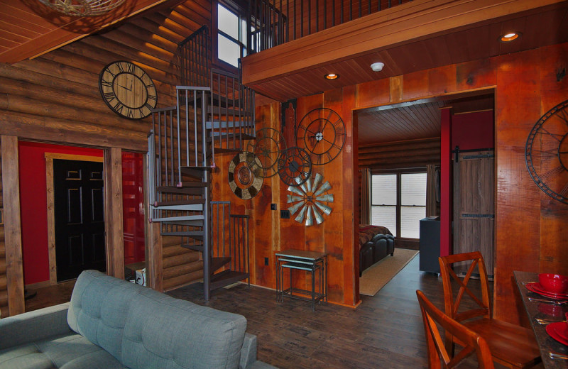 Cabin interior at Cut Above Cabins.