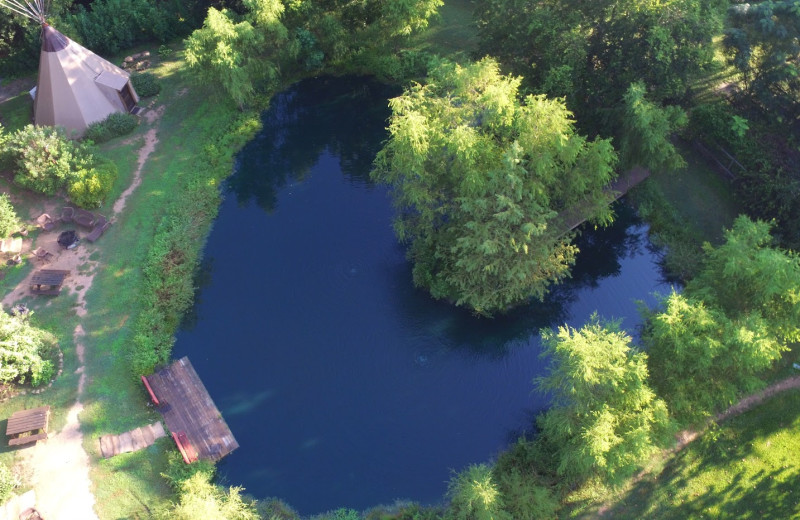 Aerial view of Geronimo Creek Retreat.