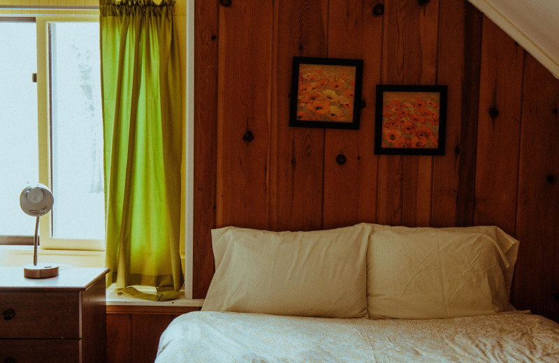 Cabin bedroom at Jacob's Cove.