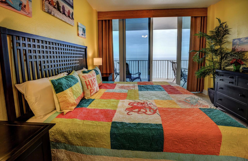 Rental bedroom at Luna Beach Properties.