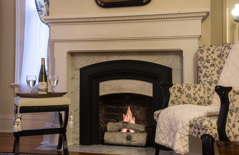 Cozy up next to the fire in the Clement Room.