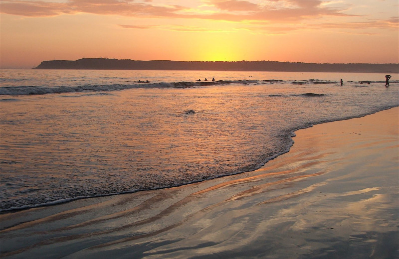 Sunset on the beach at El Cordova Hotel.