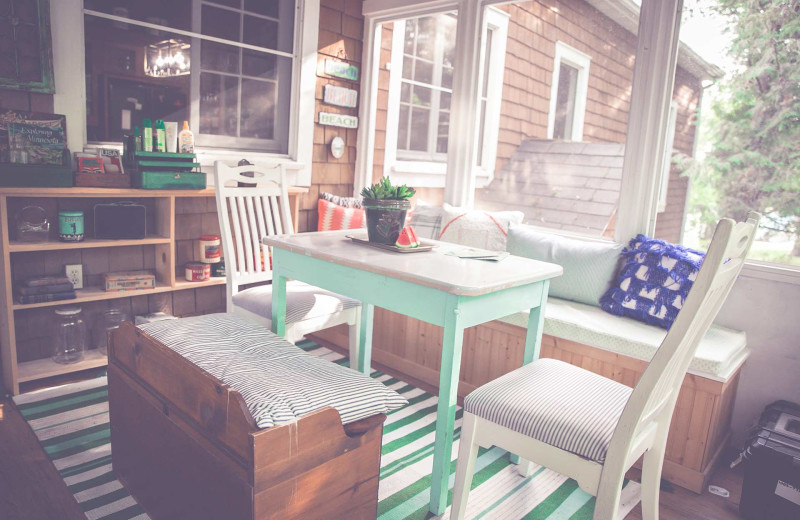 Cabin porch at The Hideaway at Xanadu Island.