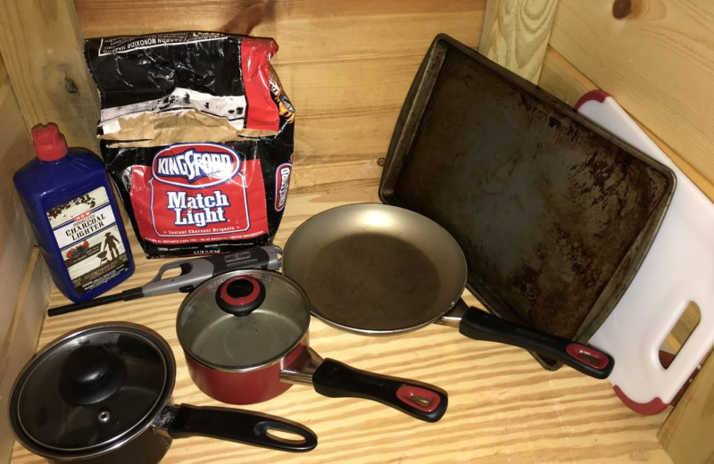 Cooking utensils at Walnut Canyon Cabins.