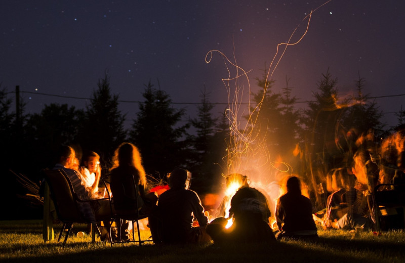 Bonfire at Cottonwood Meadow Lodge.