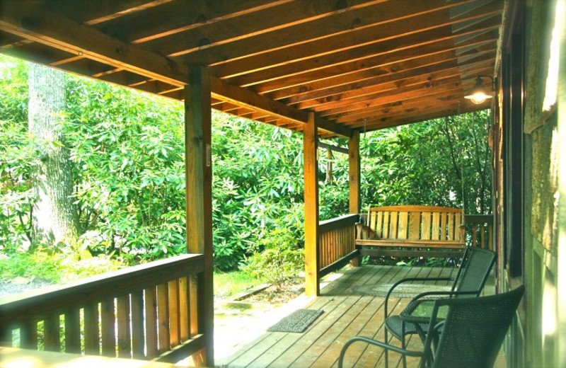 Cabin porch at Linville Cabins.