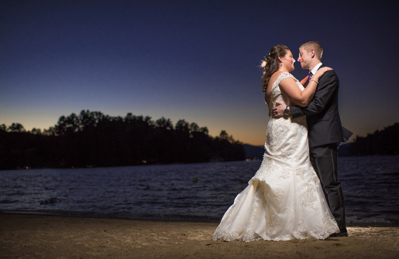 Wedding couple at Dunham's Bay Resort.