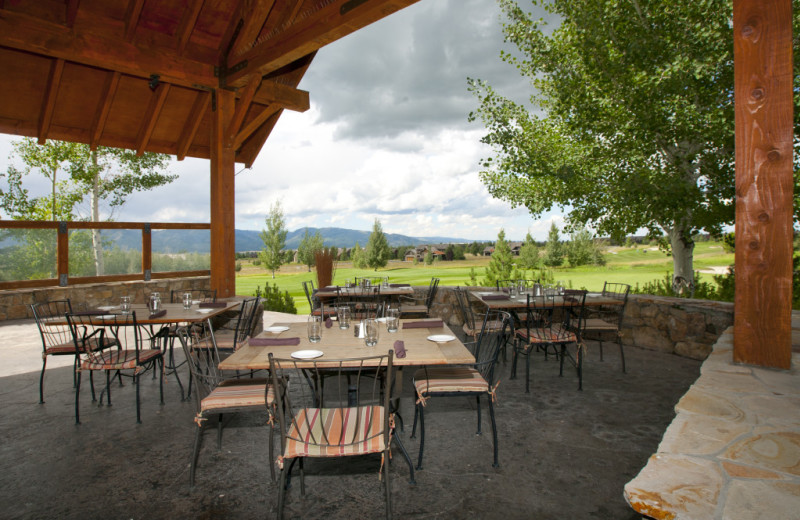 Outdoor dining at Cabin and Company.