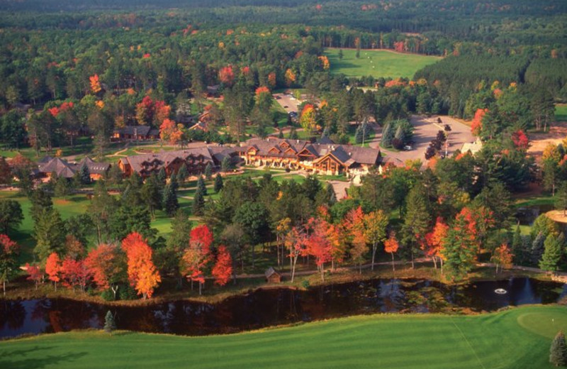 Aerial view of Garland Lodge & Resort.