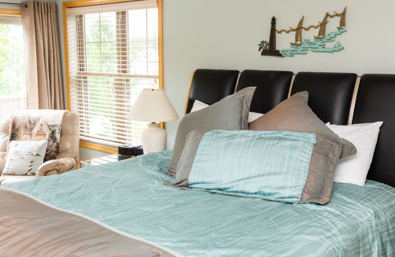 Guest bedroom at The Lighthouse Lodge.