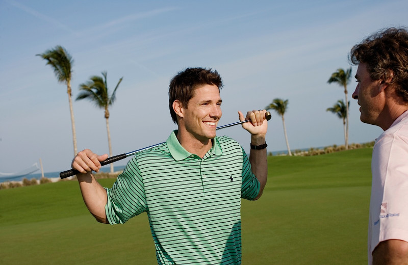 Playing golf at South Seas Island Resort.