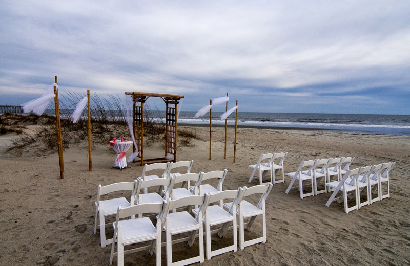 Beach wedding at Ocean Isle Inn.