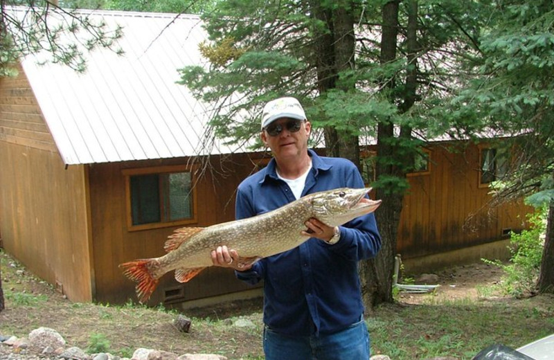 Fishing at Lone Wolf Cabins and Getaway.