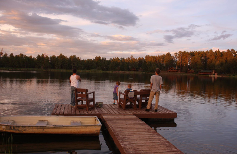 Family on dock at Lake Of The Woods.