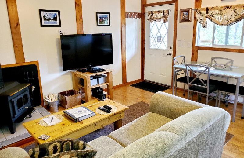 Cottage living room at Expanse Cottages.