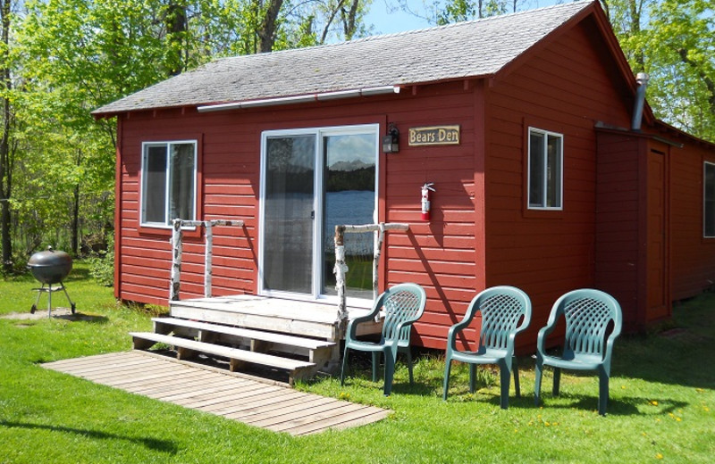 Cabin exterior at Cedar Point Resort.