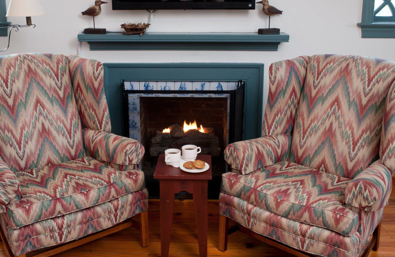 Chairs by fireplace at Osprey Point.