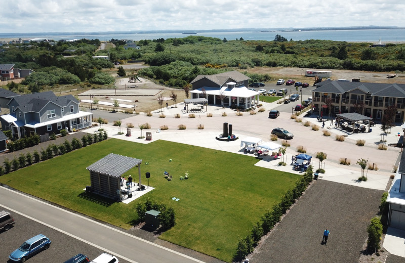 Aerial view of Oyhut Bay Seaside Village.