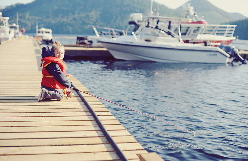 Fishing off dock at Nootka Marine Adventures.