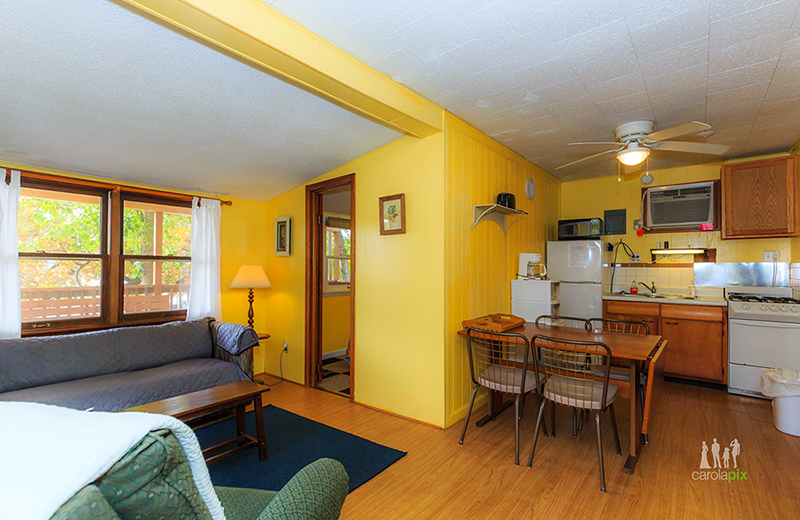 Cabin interior at Kon Tiki Resort.