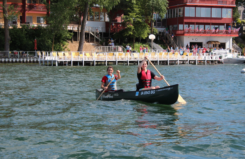 Enjoy a relaxing canoe ride on West Lake Okoboji