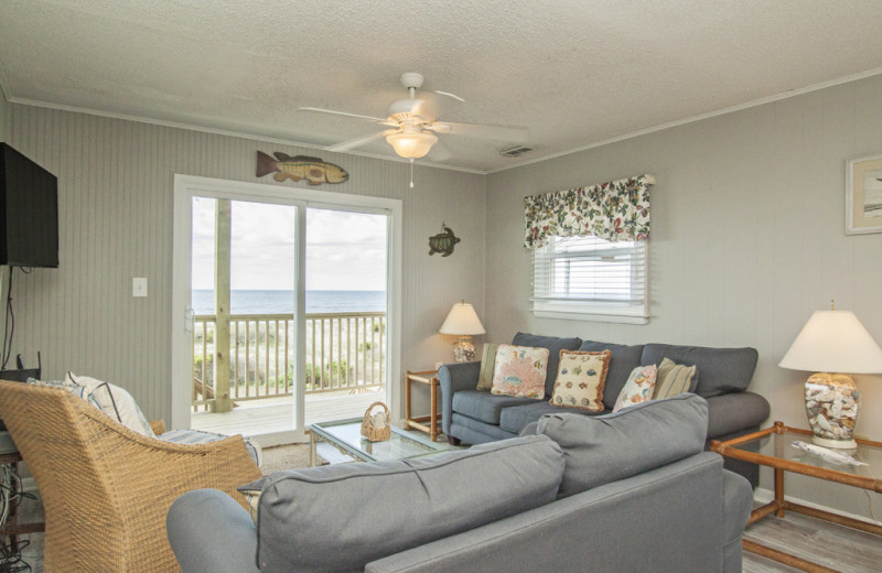 Rental living room at Oak Island Accomodations.