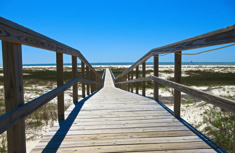 Beach at Beachfront Rentals.