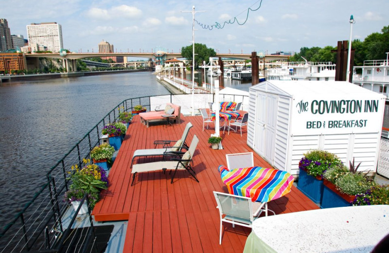 Relaxing on deck at Covington Inn Bed & Breakfast.