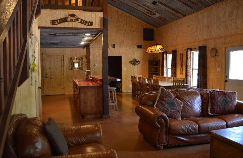 Rental living room at Frio Family Getaway