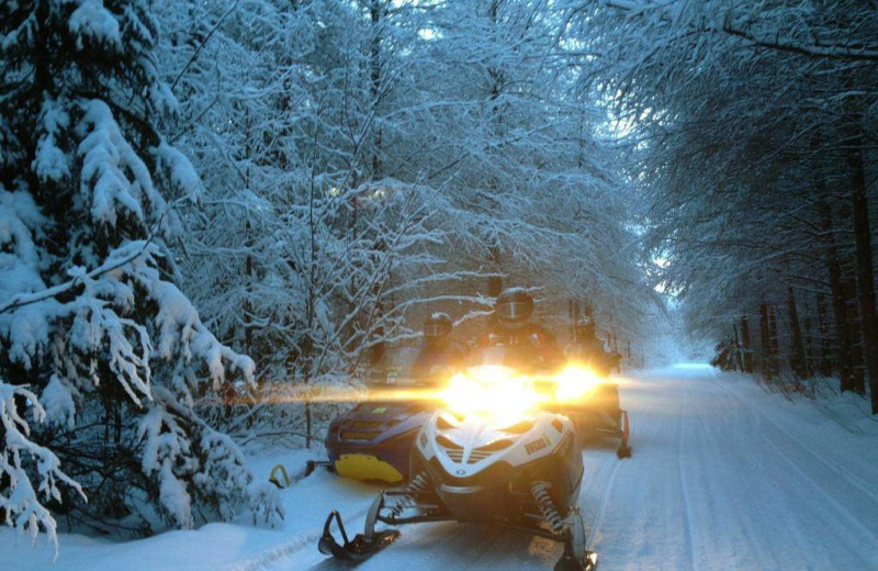 Snowmobiling at McQuoid's Inn & Event Center.