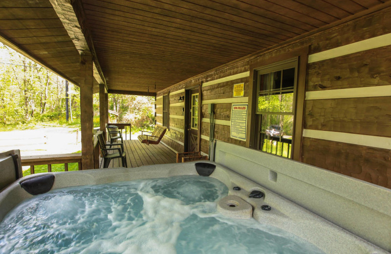 Chalet deck at Old Man's Cave Chalets.