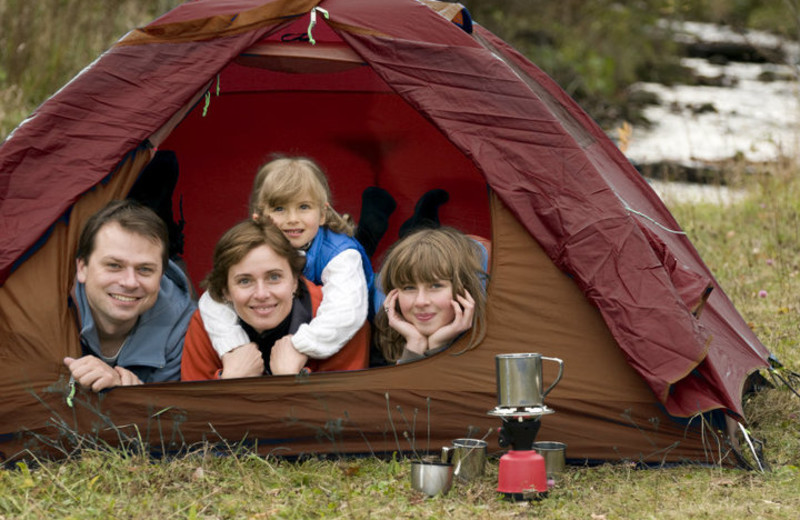 Family camping at Old Forge Camping Resort.