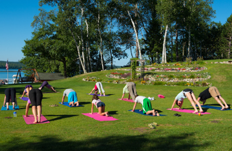 Fitness classes at Sugar Lake Lodge.