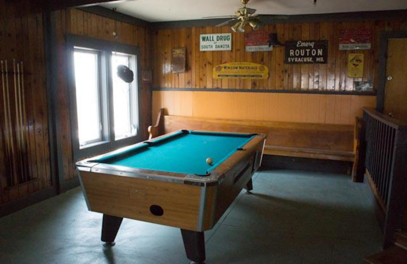 Lounge billiards at Hunter's Hot Springs Resort.